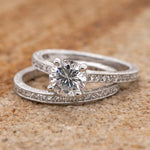 Diamond & Cubic Zirconia Engagement Ring Set - Markbridge Jewellers
