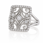 White Gold & Diamond ‘Art Deco’ Dress Ring