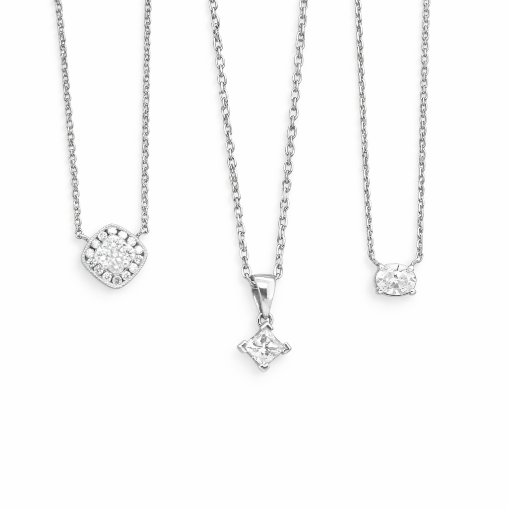 18ct White Gold 0.33ct Solitaire Diamond Pendant