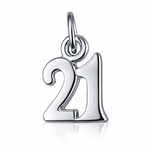 Sterling Silver 21 Charm