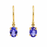 Yellow Gold & Tanzanite Drop Earrings