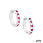 Sterling Silver Channel Set CZ Huggie Earring - E395