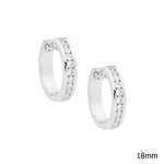 Sterling Silver Channel Set CZ Huggie Earring - E395