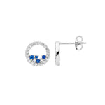 Sterling Silver CZ Multi-Coloured Earring - E575