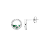 Sterling Silver CZ Multi-Coloured Earring - E575