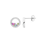 Sterling Silver CZ Multi-Coloured Earring - E575