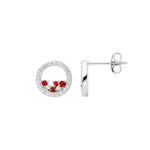 Sterling Silver CZ Multi-Coloured Earring - E575