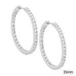 Sterling Silver & CZ Hoop Earrings - E197