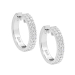 Sterling Silver & CZ Huggie Earring - E226