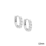 Sterling Silver & CZ Huggie Earring - E319