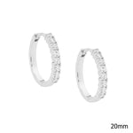Sterling Silver & CZ Huggie Earring - E392