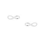 Sterling Silver Plain Infinity Stud Earring - E396