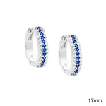 Sterling Silver Blue Stone Huggie Earring - E568