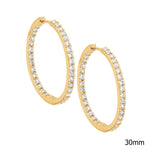 Sterling Silver Gold-Plated CZ Hoop Earring - E183
