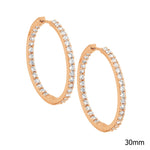 Sterling Silver Gold-Plated CZ Hoop Earring - E183