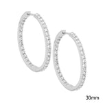 Sterling Silver Gold-Plated CZ Hoop Earring - E183