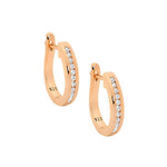 Sterling Silver Gold-Plated CZ Huggie Earring - E251