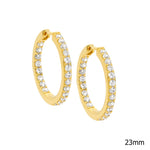 Sterling Silver Gold-Plated CZ Hoop Earring - E263