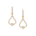Sterling Silver Gold-Plated CZ Drop Earring - E566