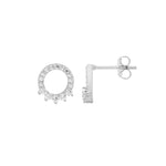 Sterling Silver Gold-Plated Open Circle CZ Earring - E567