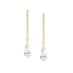 Sterling Silver CZ Elongated Earring - E569