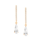 Sterling Silver CZ Elongated Earring - E569