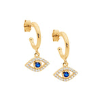 Sterling Silver Gold-Plated CZ Eye Earring - E571
