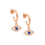 Sterling Silver Gold-Plated CZ Eye Earring - E571