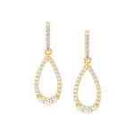 Sterling Silver Gold-Plated CZ Drop Earring - E573