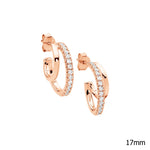 Sterling Silver Gold-Plated CZ Earring - E574