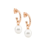 Sterling Silver Gold-Plated Twist Pearl Earring - E577