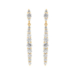 Sterling Silver Gold-Plated CZ Drop Earring - E579