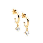 Sterling Silver Gold-Plated CZ Drop Earring Gold - E580