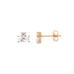Sterling Silver Gold-Plated CZ Earring - E583