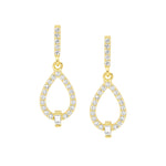 Sterling Silver Gold-Plated CZ Drop Earring - E584