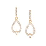 Sterling Silver Gold-Plated CZ Drop Earring - E584