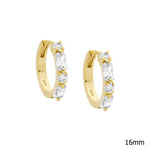 Sterling Silver Gold-Plated CZ Huggie Earring - E585