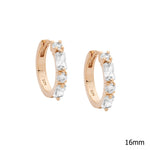 Sterling Silver Gold-Plated CZ Huggie Earring - E585