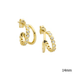 Sterling Silver Gold-Plated CZ Earring - E586
