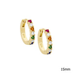 Sterling Silver Gold-Plated Coloured Stone Huggie Earring - E590