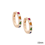 Sterling Silver Gold-Plated Coloured Stone Huggie Earring - E590