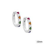 Sterling Silver Gold-Plated Coloured Stone Huggie Earring - E590