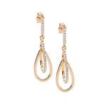 Sterling Silver Gold-Plated CZ Drop Earring - E592