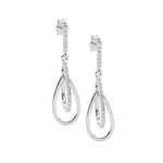 Sterling Silver Gold-Plated CZ Drop Earring - E592