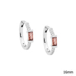 Sterling Silver CZ Huggie Earring - E572