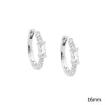 Sterling Silver CZ Huggie Earring - E572