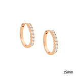 Sterling Silver Gold-Plated CZ Huggie Earring - E391