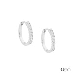 Sterling Silver Gold-Plated CZ Huggie Earring - E391
