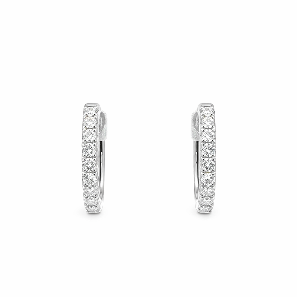 Platinum Diamond Hoop Earrings – 0.70ct