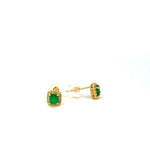 Emerald & Diamond Stud Earrings - Markbridge Jewellers